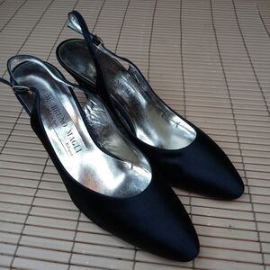 Bruno Magli Women's Slingback Satin Black Heels Wo
